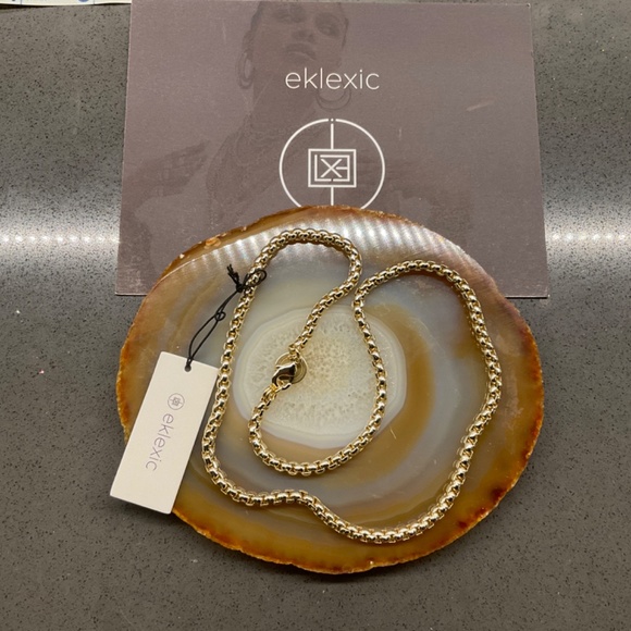 10K Gold Plated Italian Box Chain Necklace, 18” NWT - Picture 2 of 3